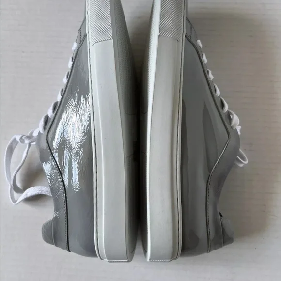 💖SALE💖M. Gemi 39/8.5 Sneakers Shoes Gray Patent Leather Made in Italy Women's - Picture 7 of 9